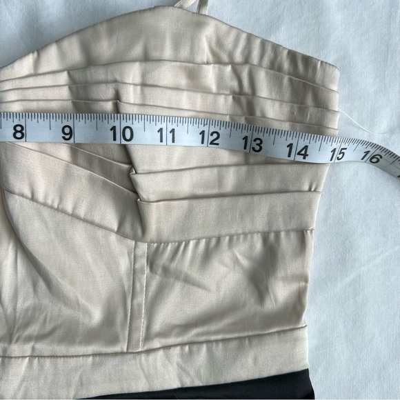 H&m satin color block convertible strapless party dress size 6 nude & black nwt - Picture 10 of 14